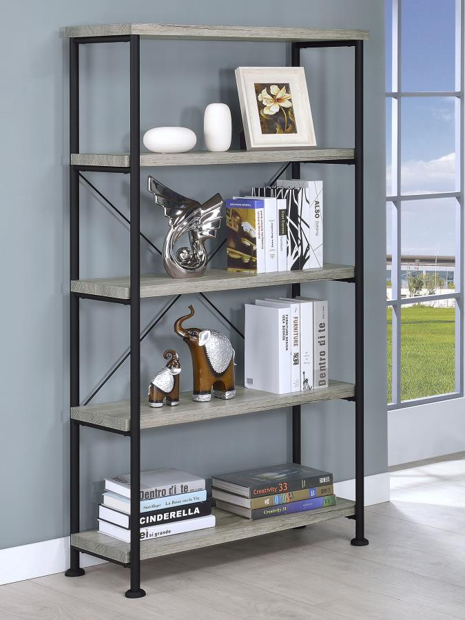 Analiese 63-inch 4-shelf Bookshelf Grey Driftwood-2