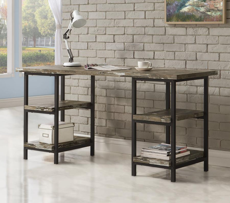 Kemper 59-inch 4-shelf Writing Desk Weathered Brown-zoom-