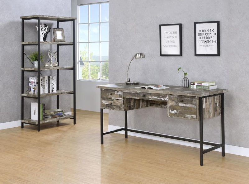 Kemper 59-inch 4-shelf Writing Desk Weathered Brown-zoom-
