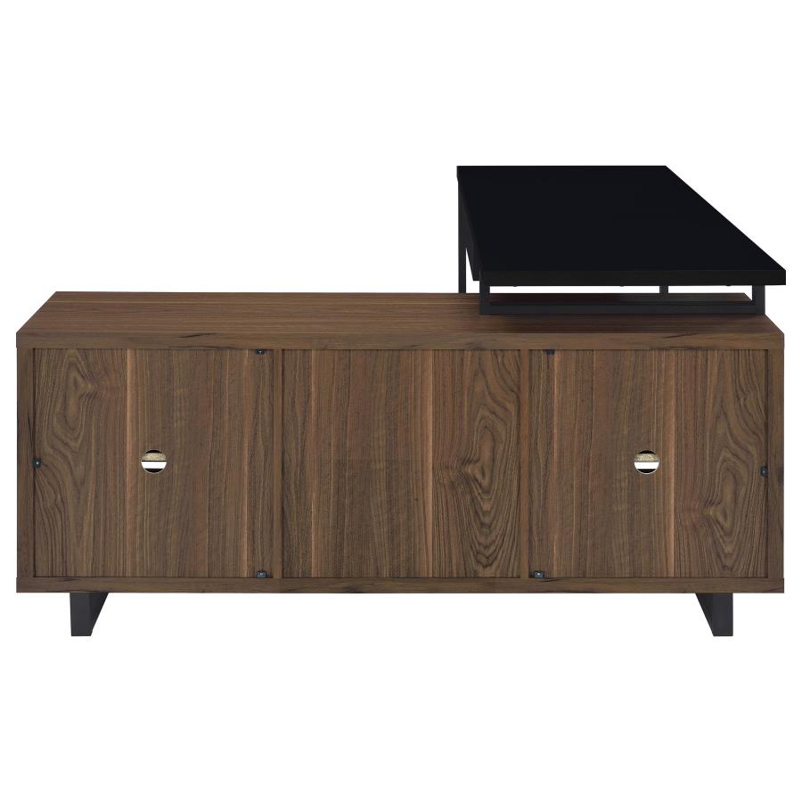 Maddox 60-inch L-Shape Office Computer Desk Black and Walnut-zoom-7