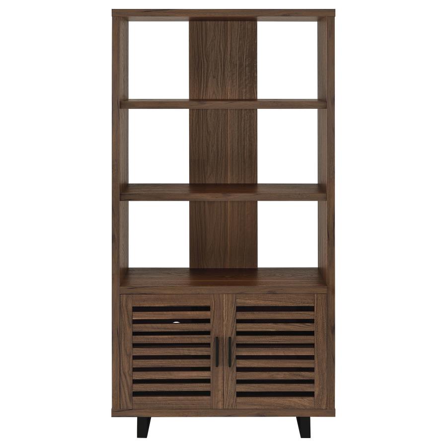 Maddox 71-inch 3-shelf Cabinet Bookcase Walnut-zoom-4