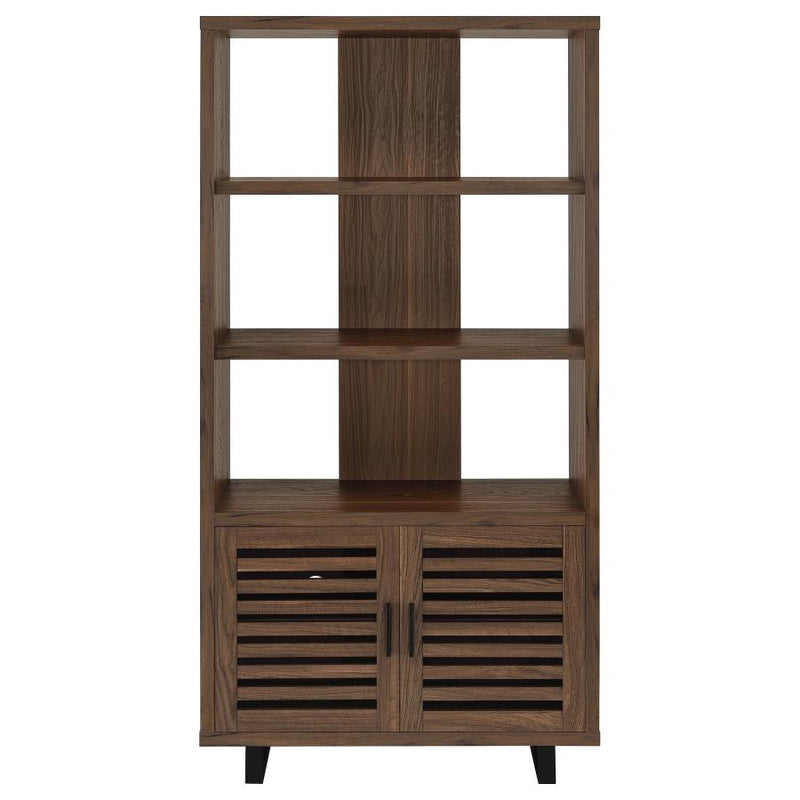 Maddox 71-inch 3-shelf Cabinet Bookcase Walnut-zoom-