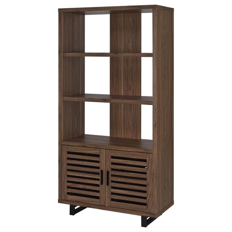 Maddox 71-inch 3-shelf Cabinet Bookcase Walnut-zoom-