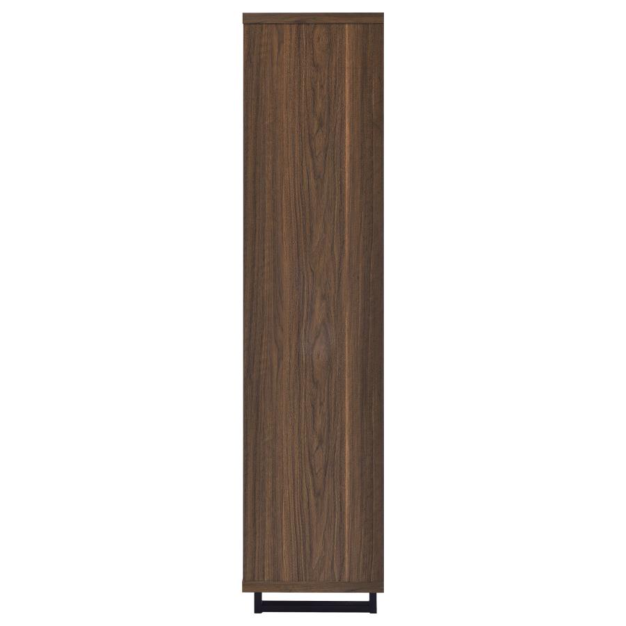 Maddox 71-inch 3-shelf Cabinet Bookcase Walnut-6