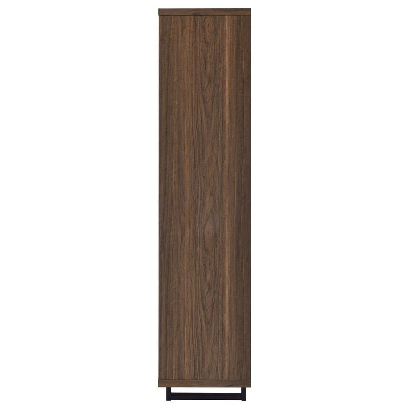 Maddox 71-inch 3-shelf Cabinet Bookcase Walnut-zoom-