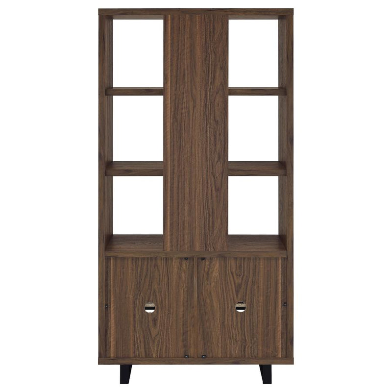 Maddox 71-inch 3-shelf Cabinet Bookcase Walnut-zoom-