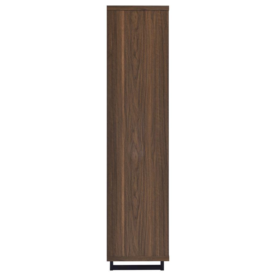 Maddox 71-inch 3-shelf Cabinet Bookcase Walnut-10