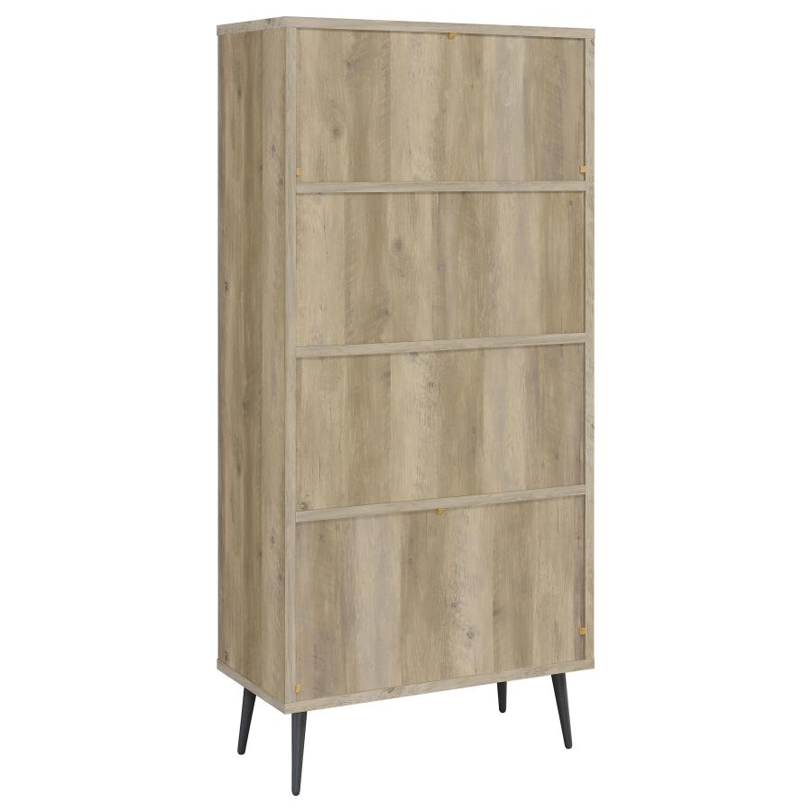 Maeve 70-inch 3-shelf Bookcase with Drawers Distressed Pine-7