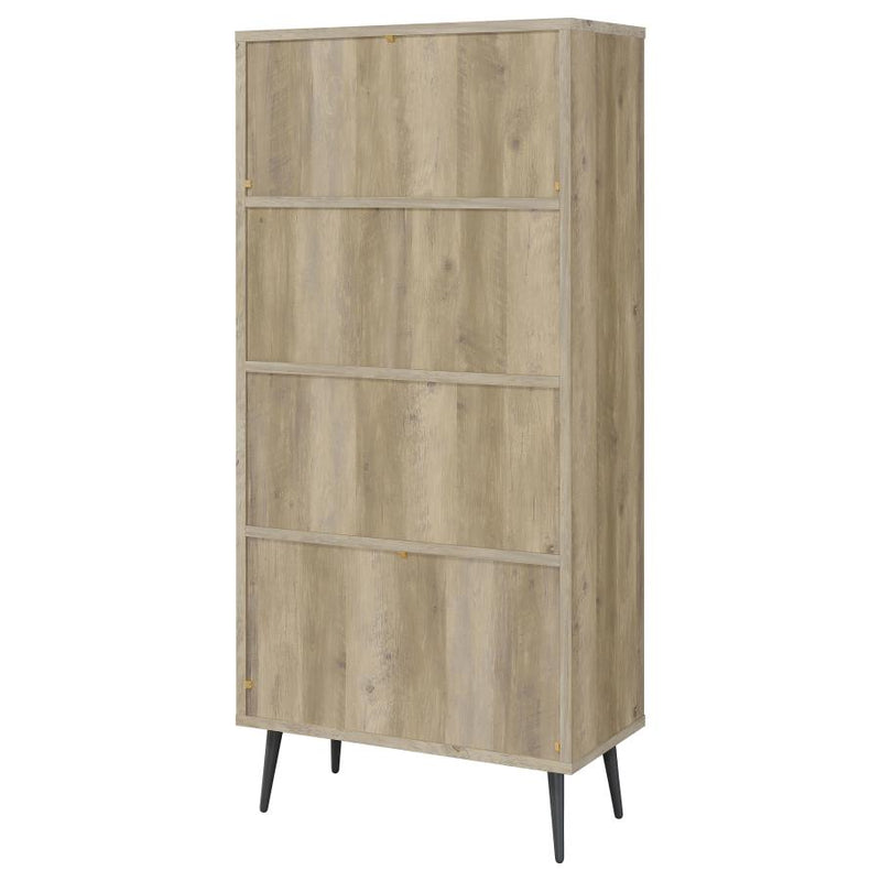 Maeve 70-inch 3-shelf Bookcase with Drawers Distressed Pine-zoom-