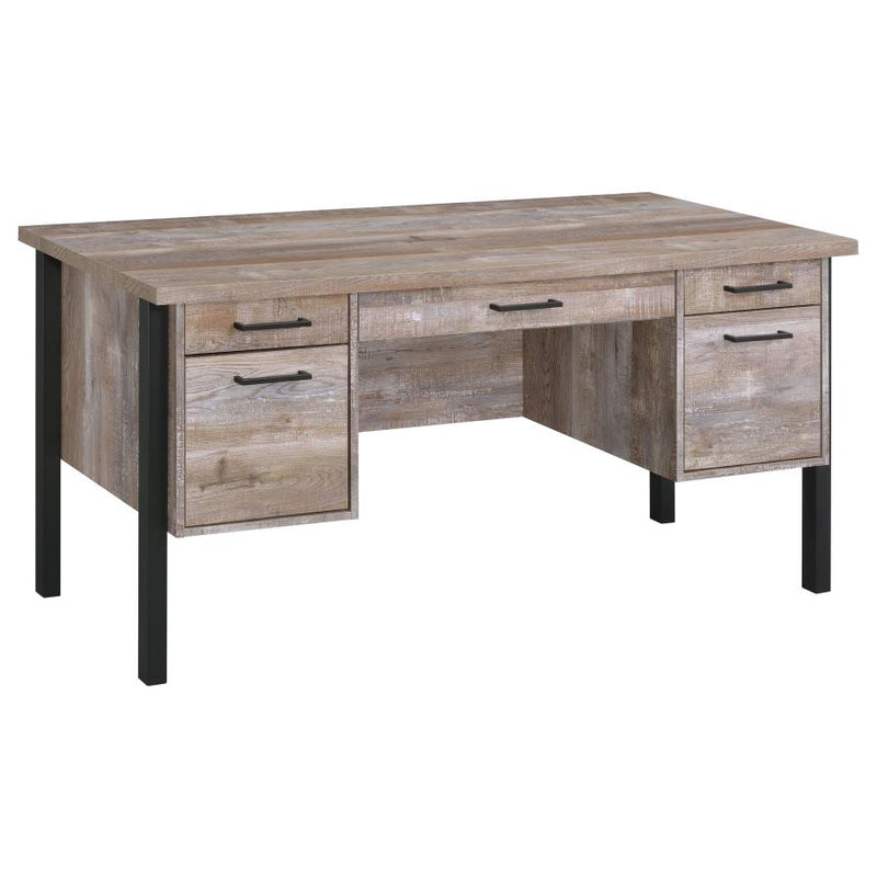 Samson 60-inch 4-drawer Office Computer Desk Weathered Oak-zoom-