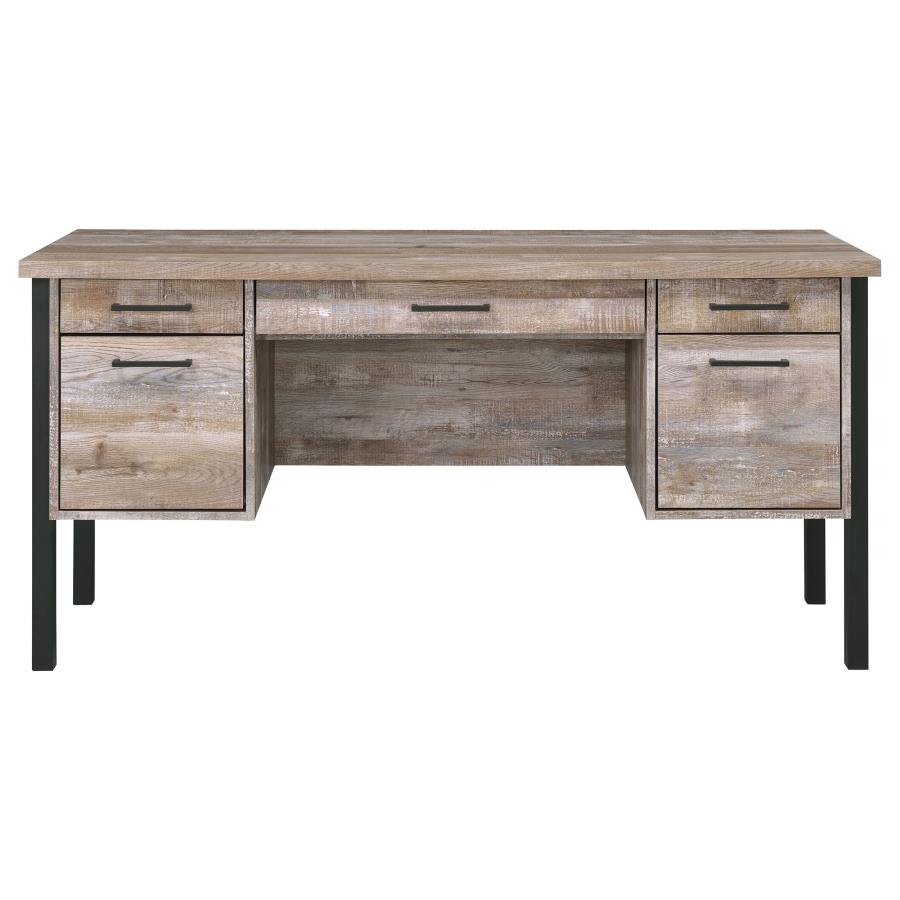Samson 60-inch 4-drawer Office Computer Desk Weathered Oak-4