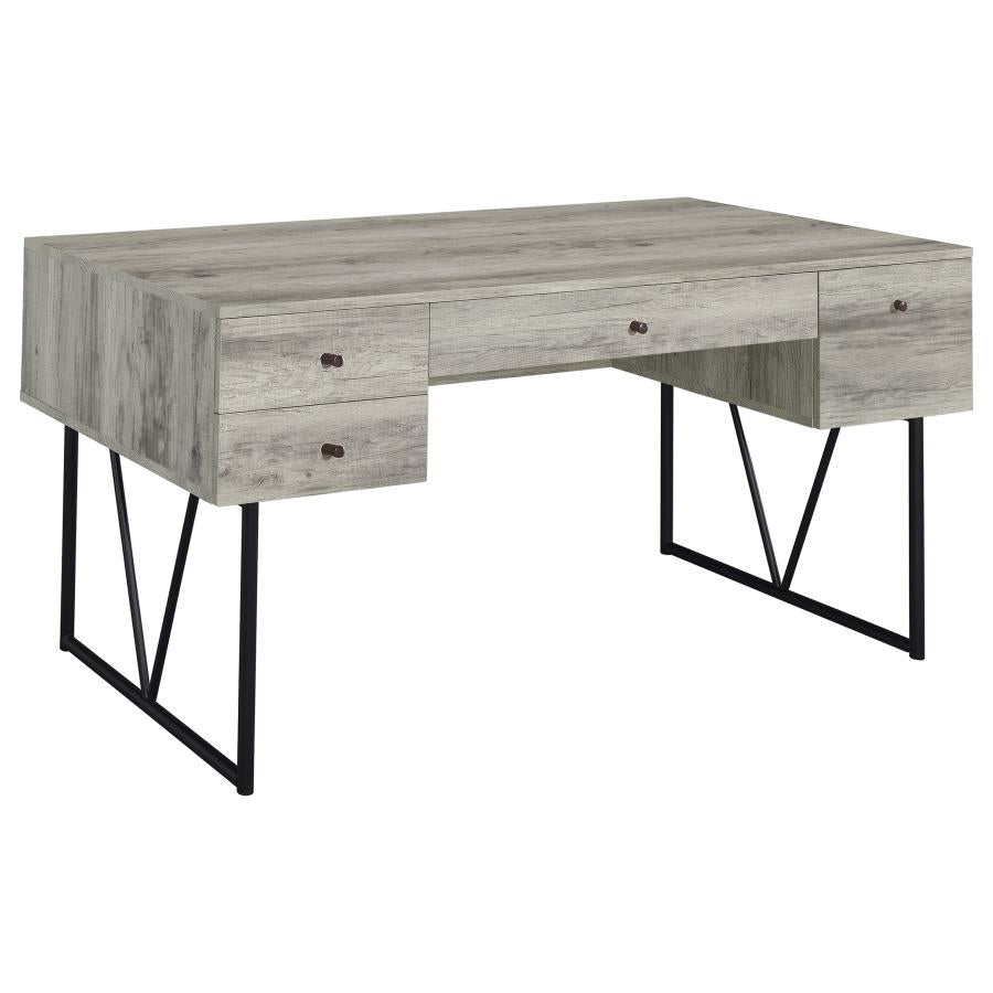 Analiese 63-inch 4-drawer Writing Desk Grey Driftwood-zoom-1