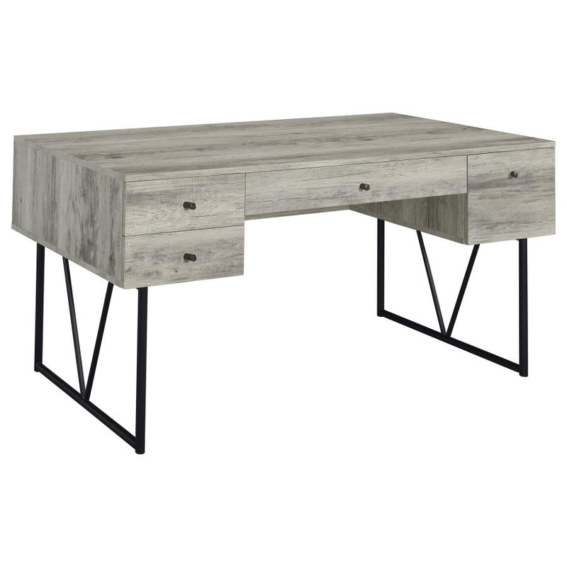 Analiese 63-inch 4-drawer Writing Desk Grey Driftwood-zoom-