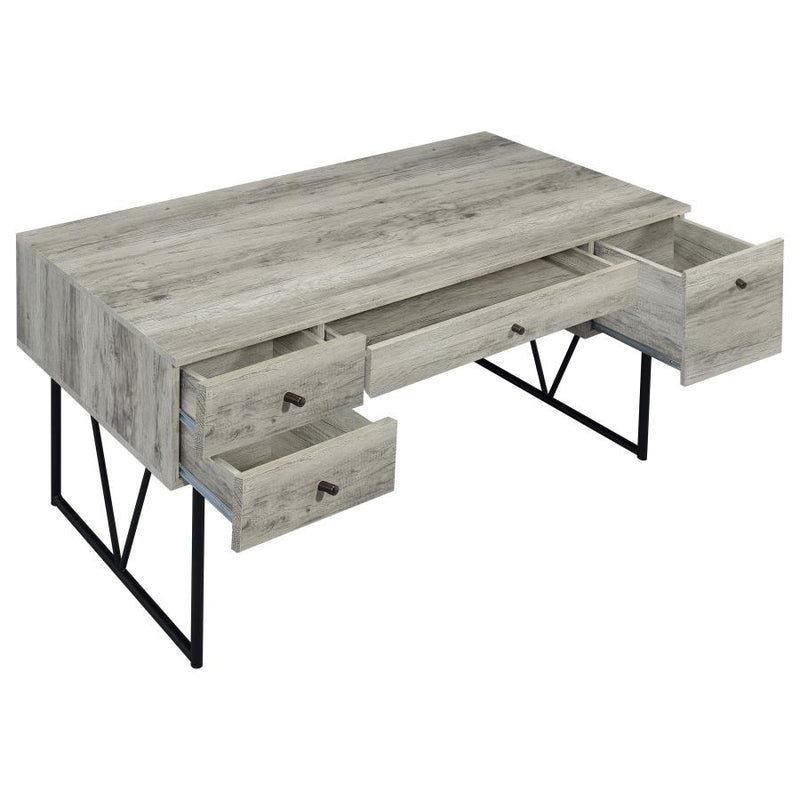 Analiese 63-inch 4-drawer Writing Desk Grey Driftwood-zoom-
