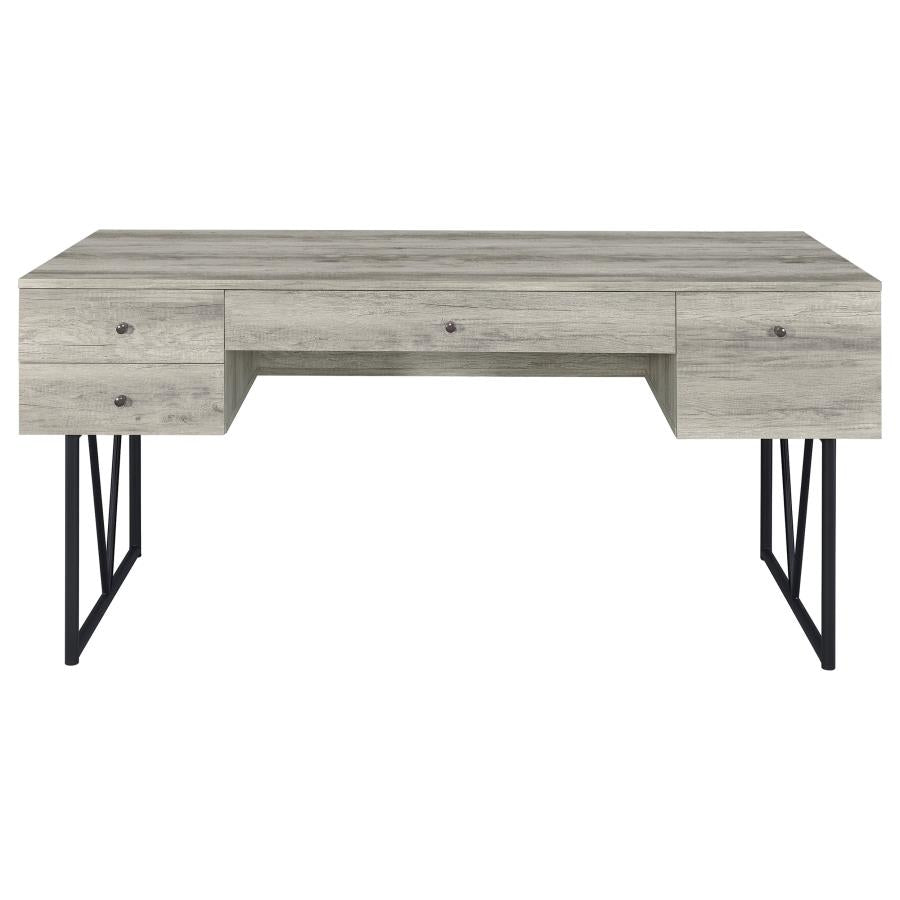Analiese 63-inch 4-drawer Writing Desk Grey Driftwood-zoom-5