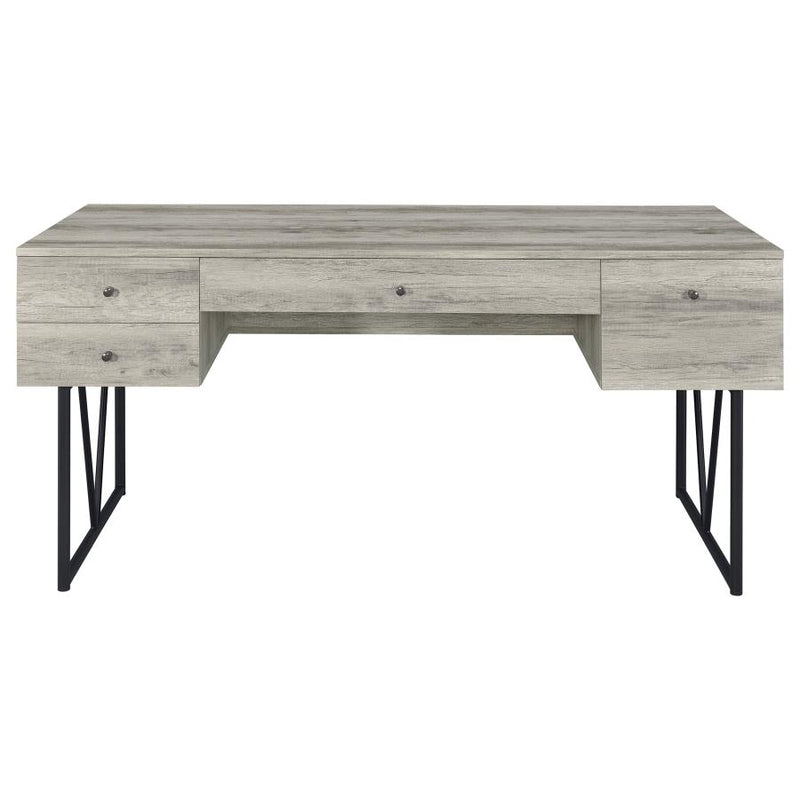 Analiese 63-inch 4-drawer Writing Desk Grey Driftwood-zoom-