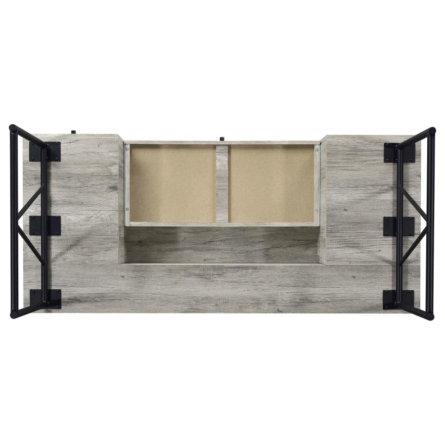 Analiese 63-inch 4-drawer Writing Desk Grey Driftwood-8
