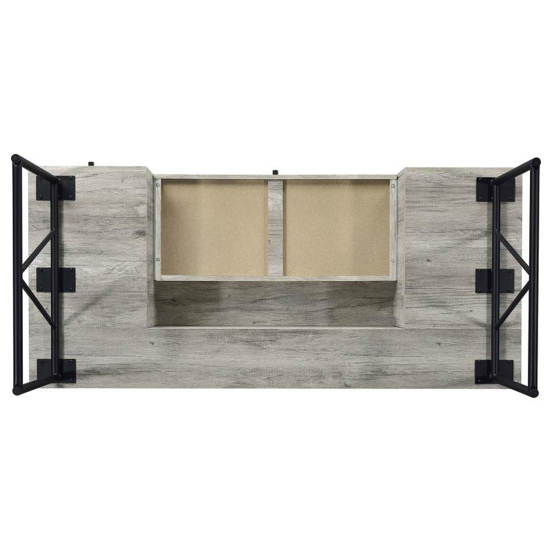 Analiese 63-inch 4-drawer Writing Desk Grey Driftwood-zoom-