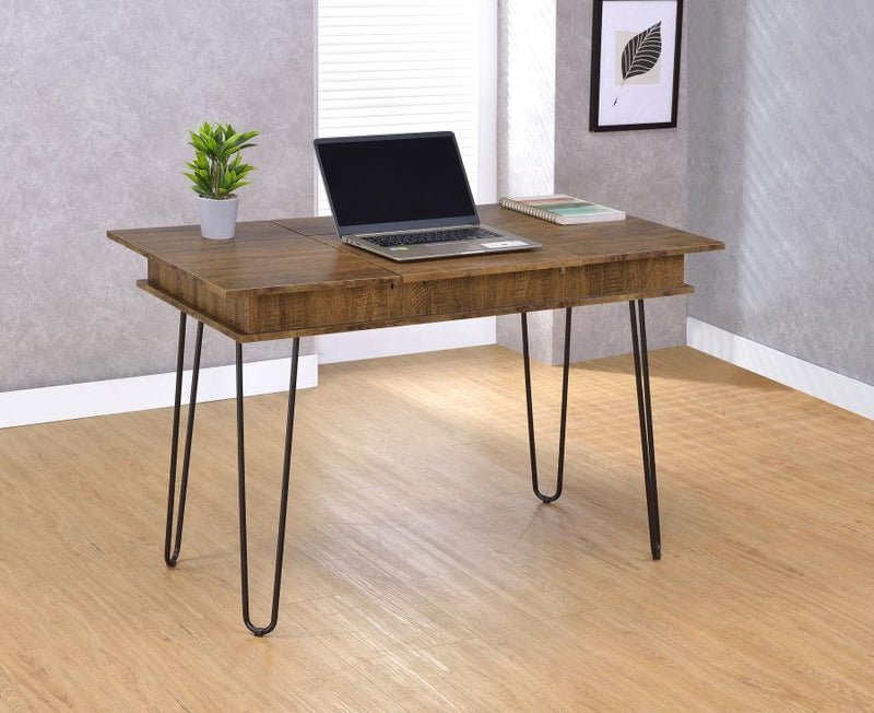 Sheeran 47-inch Writing Desk with Storage Rustic Amber-zoom-