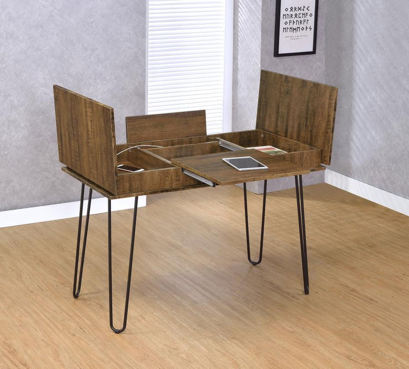 Sheeran 47-inch Writing Desk with Storage Rustic Amber-zoom-