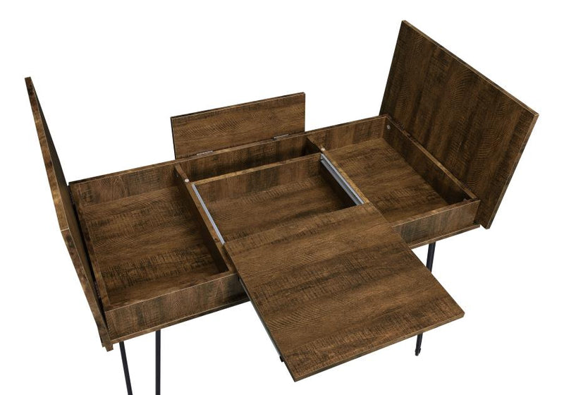 Sheeran 47-inch Writing Desk with Storage Rustic Amber-zoom-