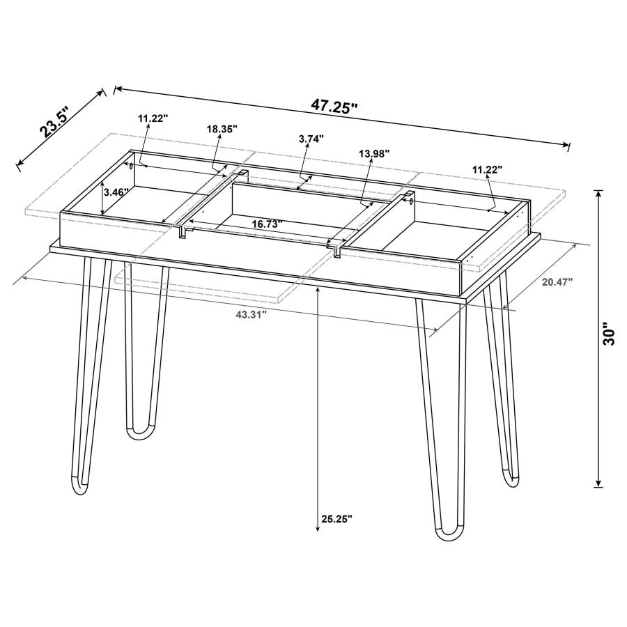 Sheeran 47-inch Writing Desk with Storage Rustic Amber-zoom-14