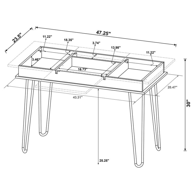 Sheeran 47-inch Writing Desk with Storage Rustic Amber-zoom-