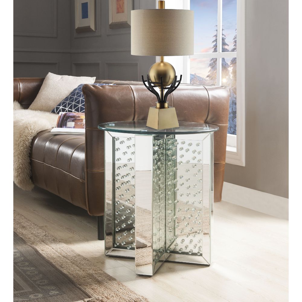 ACME Nysa End Table – room setting – Lusso Furniture Miami