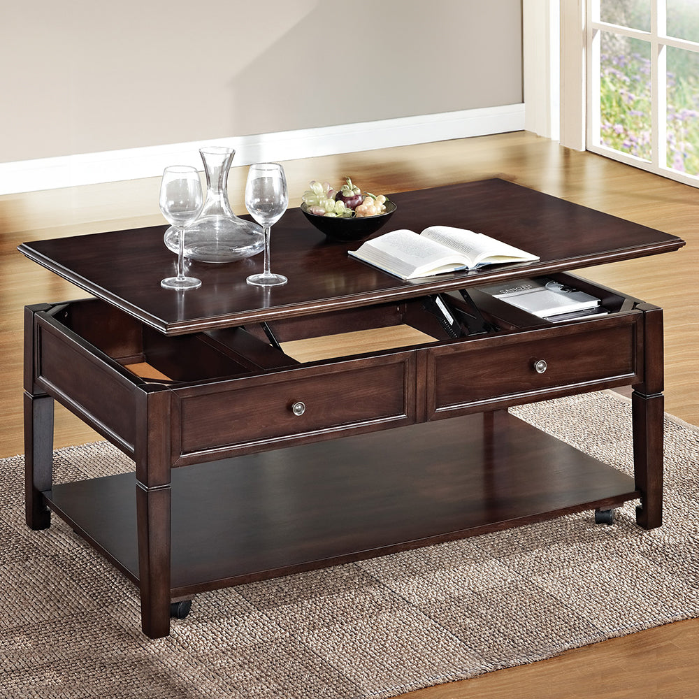 ACME Malachi Lift Top Coffee Table – top view – Lusso Furniture Miami