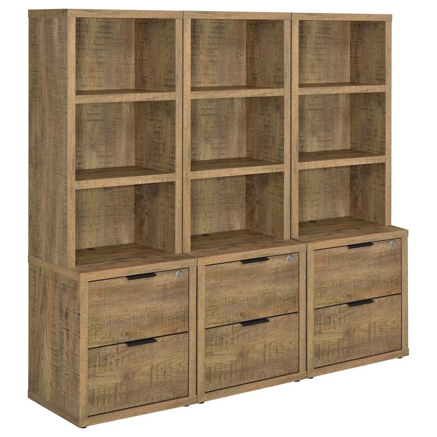 Westpark 3-piece Wall Unit Bookcase Set with USB Mango-zoom-2