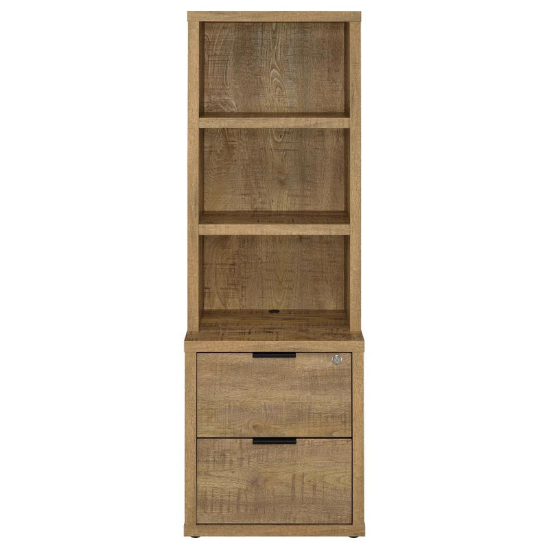 Westpark 3-shelf Bookcase USB and Lockable Drawer Mango-zoom-