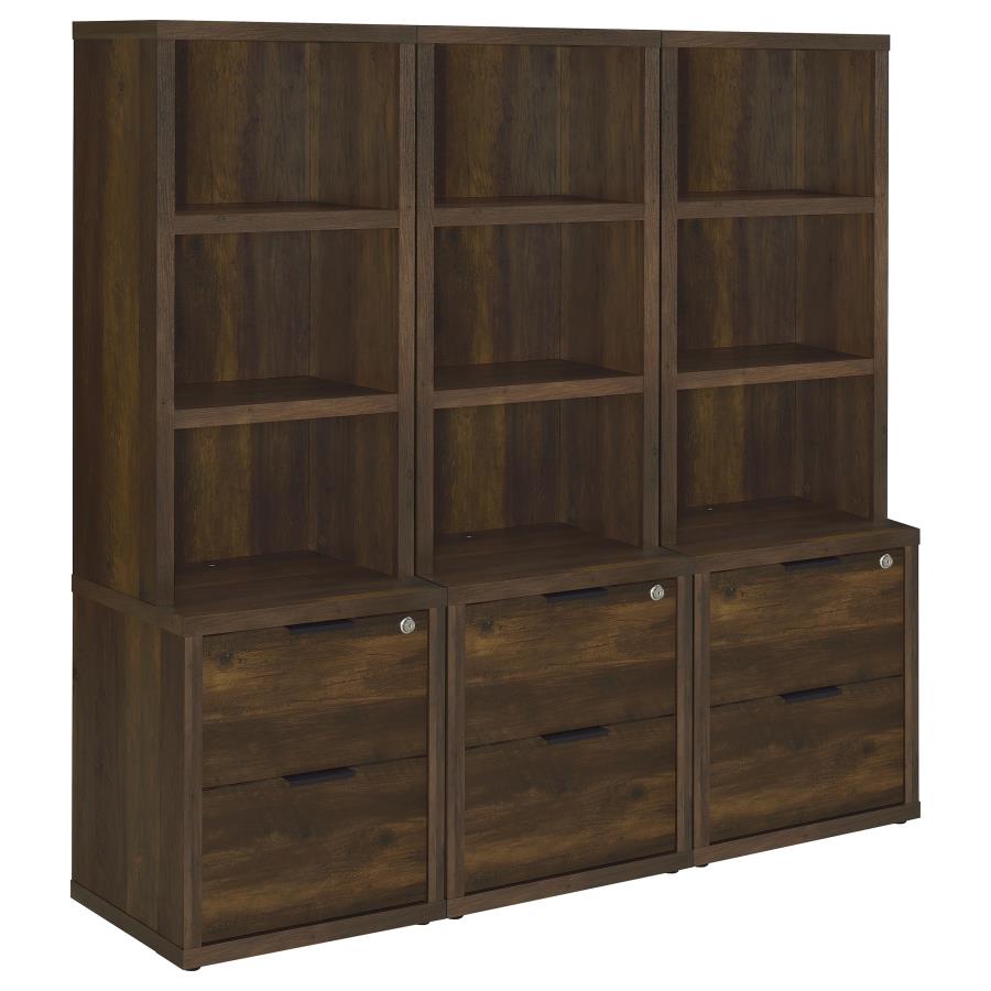 Westpark 3-piece Wall Unit Bookcase Set with USB Dark Pine-2