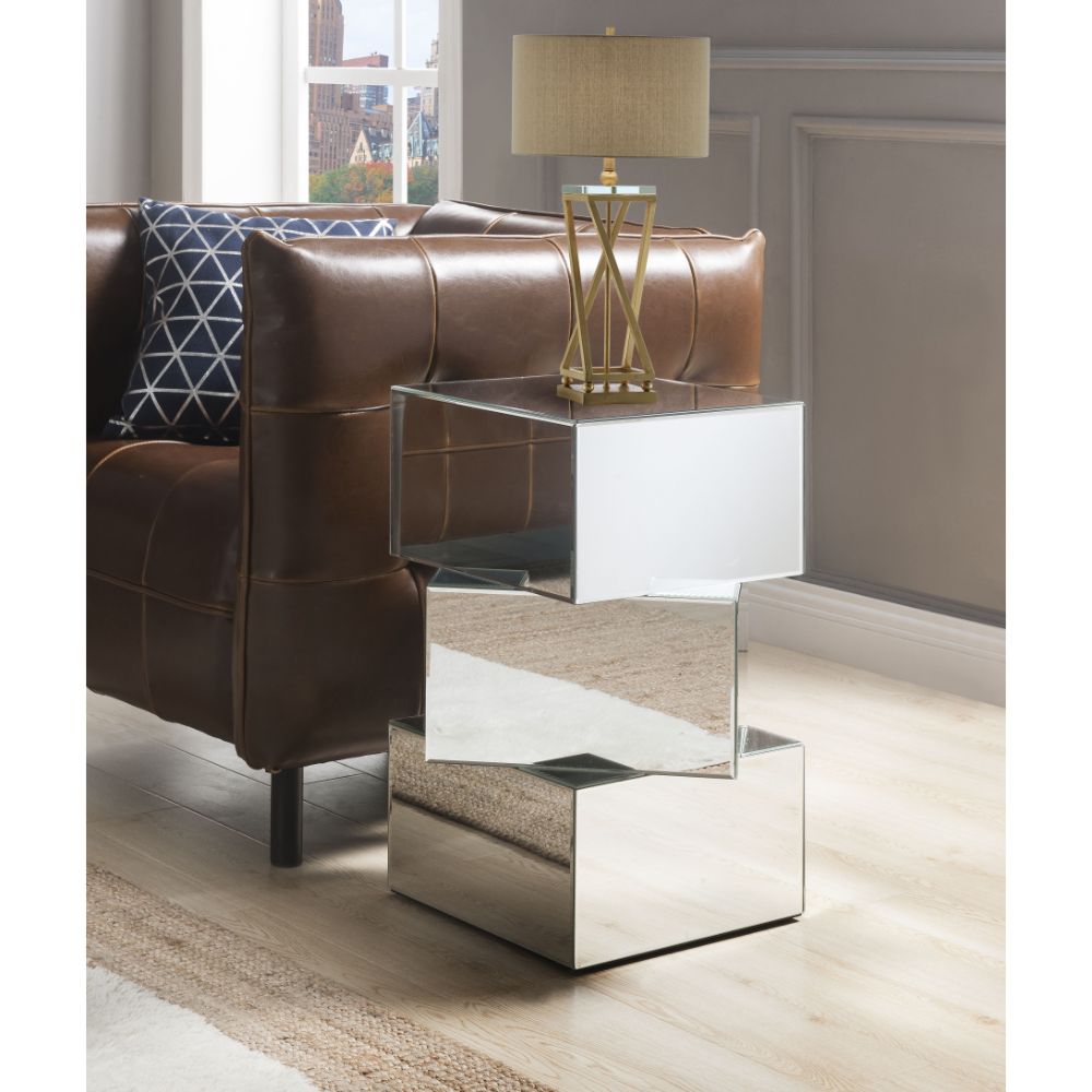 ACME Dominic End Table – angle view – Lusso Furniture Miami