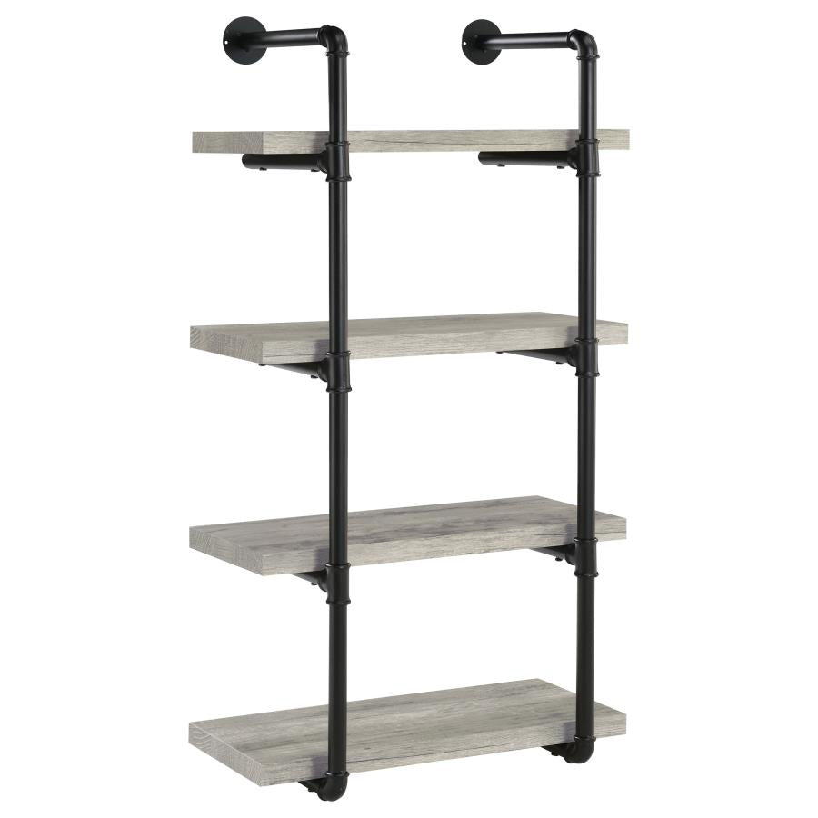Elmcrest 24-inch 4-shelf Wall Bookshelf Grey Driftwood-1