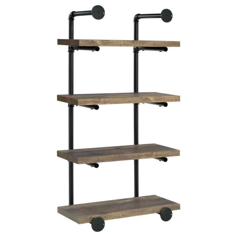 Elmcrest 24-inch 4-shelf Wall Bookshelf Rustic Oak-6