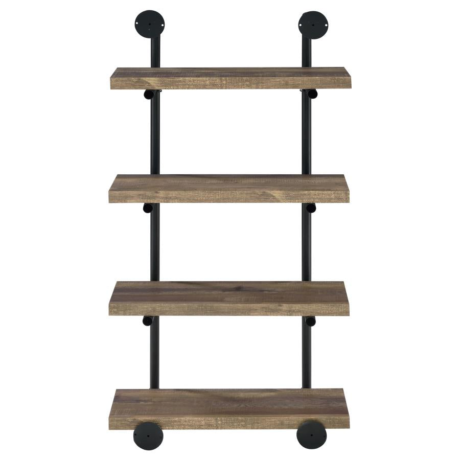 Elmcrest 24-inch 4-shelf Wall Bookshelf Rustic Oak-7