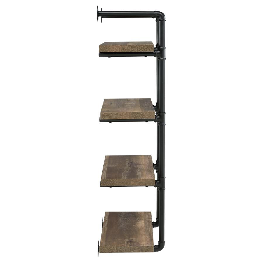 Elmcrest 24-inch 4-shelf Wall Bookshelf Rustic Oak-9
