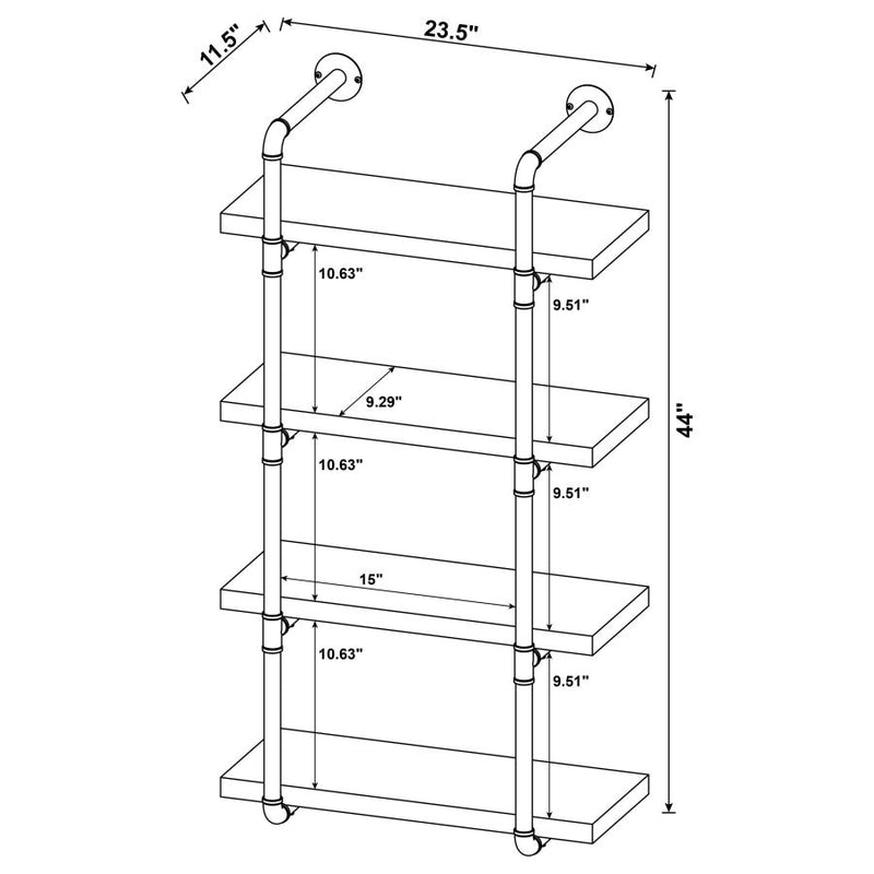 Elmcrest 24-inch 4-shelf Wall Bookshelf Rustic Oak-zoom-