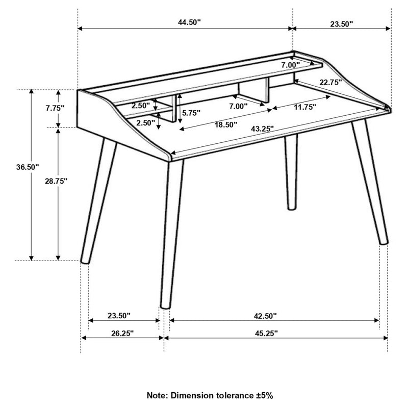 Percy 45-inch 4-compartment Writing Desk Grey-zoom-