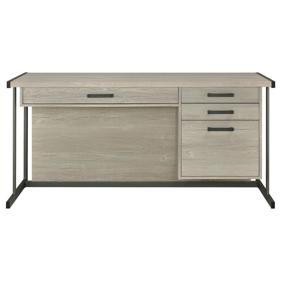 Loomis 60-inch 4-drawer Computer Desk Whitewashed Grey-4