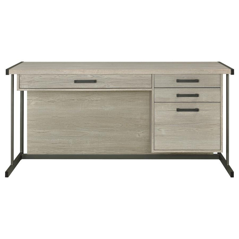 Loomis 60-inch 4-drawer Computer Desk Whitewashed Grey-zoom-