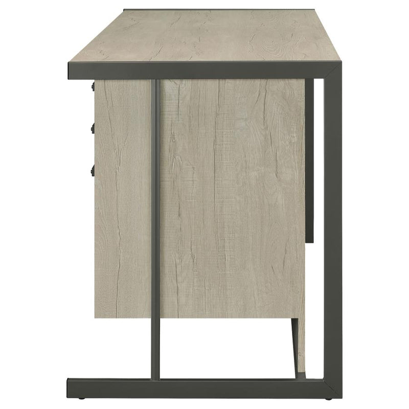 Loomis 60-inch 4-drawer Computer Desk Whitewashed Grey-zoom-
