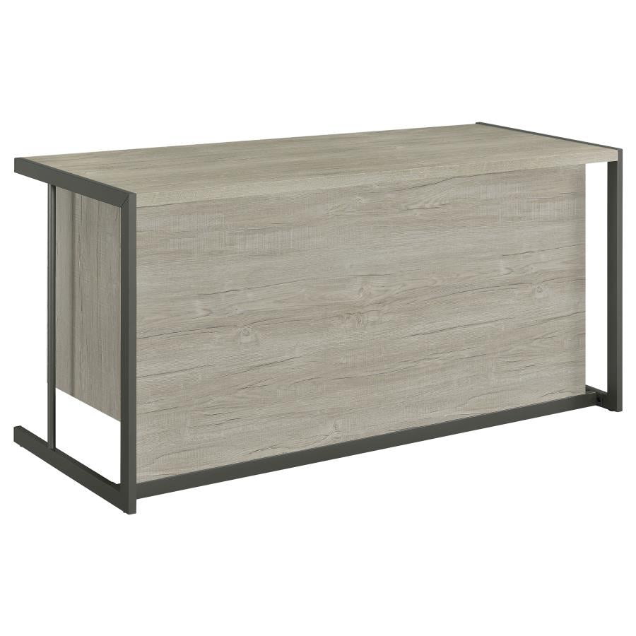 Loomis 60-inch 4-drawer Computer Desk Whitewashed Grey-6