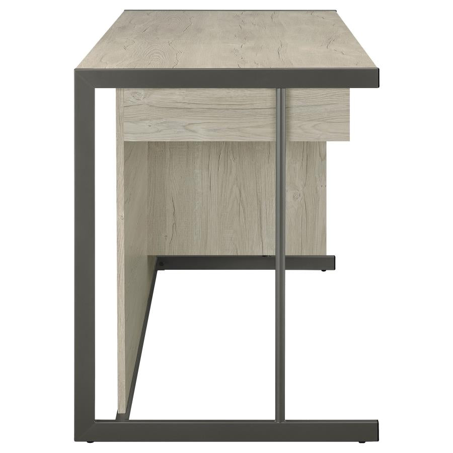 Loomis 60-inch 4-drawer Computer Desk Whitewashed Grey-8