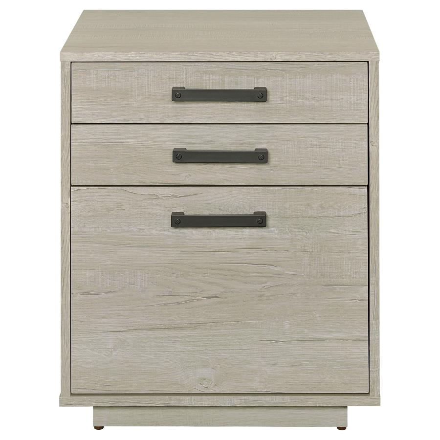 Loomis 3-drawer Home Office File Cabinet Whitewashed Grey-4