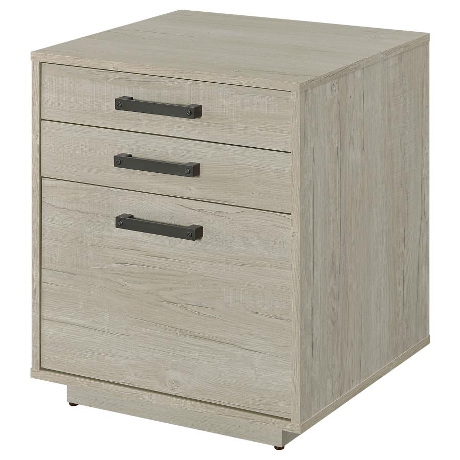 Loomis 3-drawer Home Office File Cabinet Whitewashed Grey-zoom-5