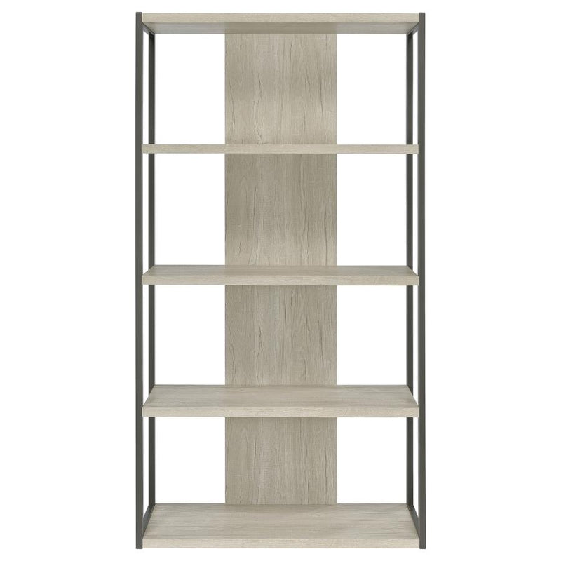Loomis 72-inch 4-shelf Bookshelf Whitewashed Grey-zoom-