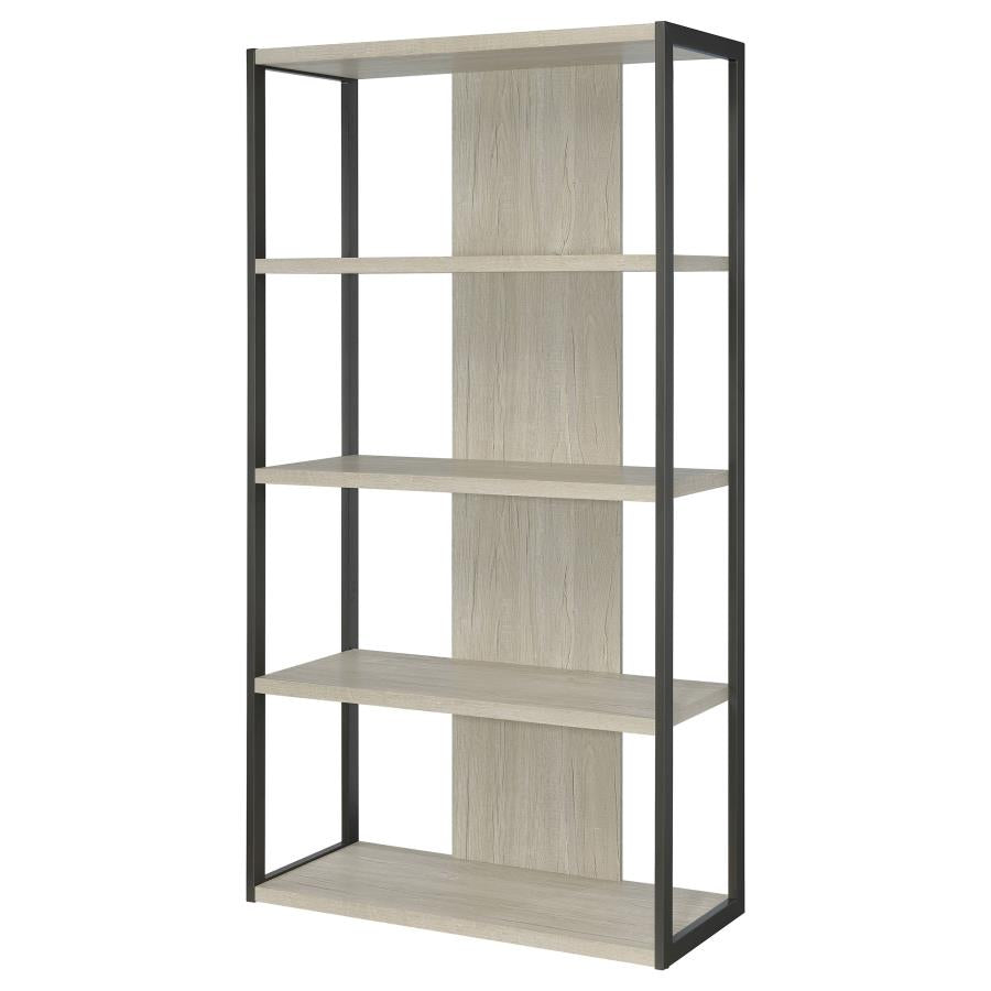 Loomis 72-inch 4-shelf Bookshelf Whitewashed Grey-zoom-4