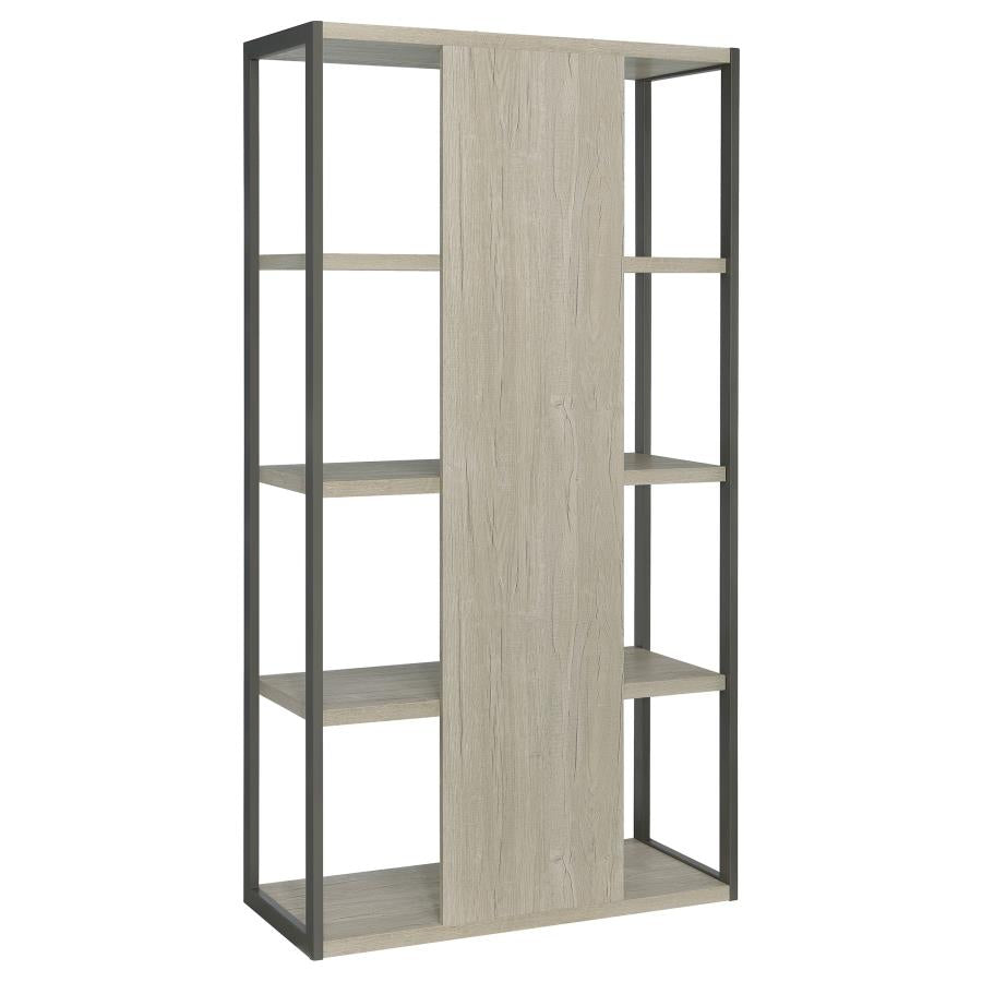 Loomis 72-inch 4-shelf Bookshelf Whitewashed Grey-6