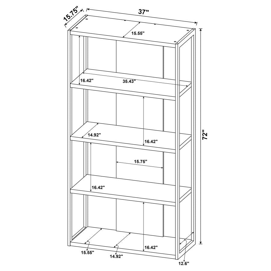 Loomis 72-inch 4-shelf Bookshelf Whitewashed Grey-11